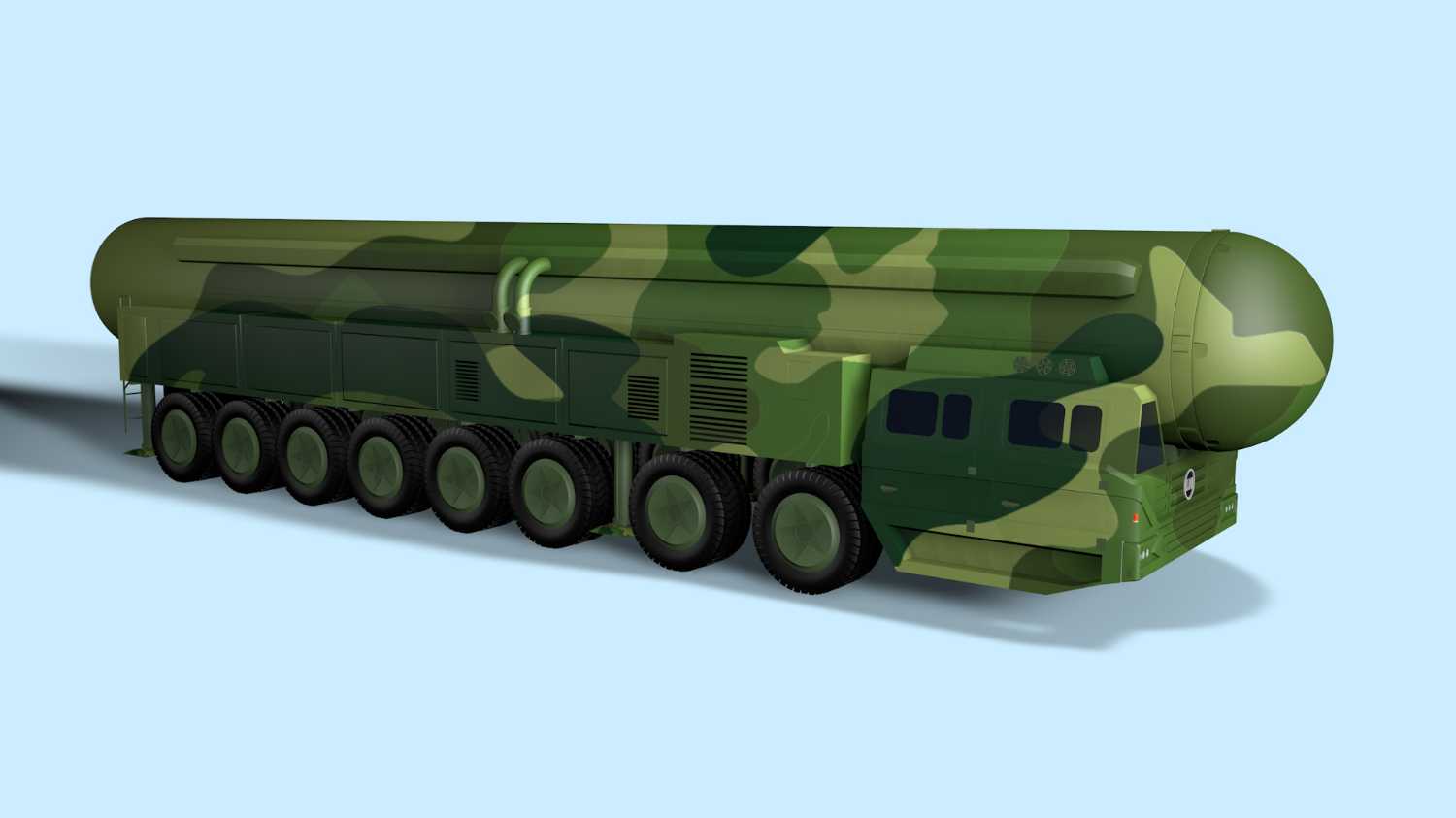 东风41洲际导弹武装车模型 - C4D之家 - 东风41洲际导弹模型