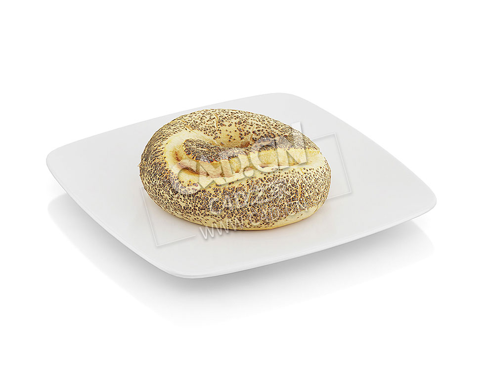 C4D罂粟籽百吉饼食物模型 Bagel with poppy seeds - C4D之家 - 70.jpg