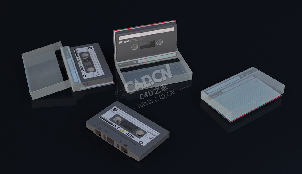 盒式磁带C4D模型下载 Cassette-Tape 3d model