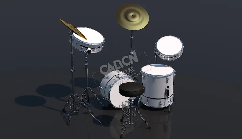 打击乐器架子鼓套件C4D模型下载 Drum-Kit 3d model