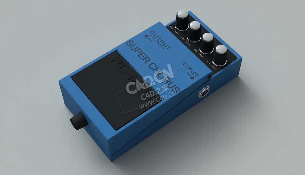 吉他效果器吉他配件C4D模型下载 Guitar-Pedal 3d model