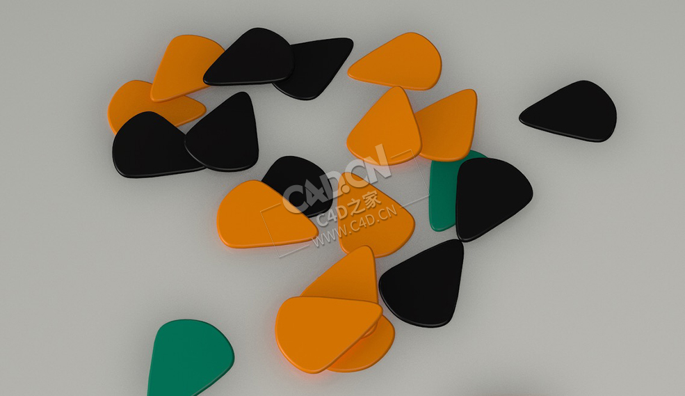 吉他弹片C4D模型下载 Picks 3d model