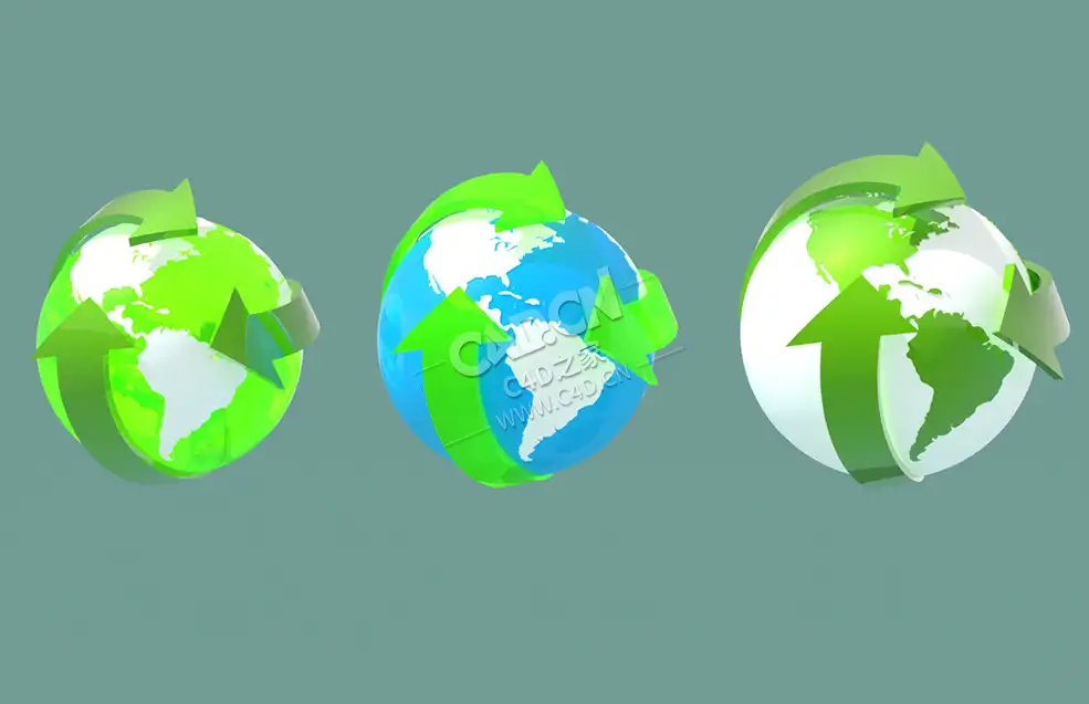 绿色地球环保地球C4D模型 Earth - C4D之家 - 02Earth.jpg