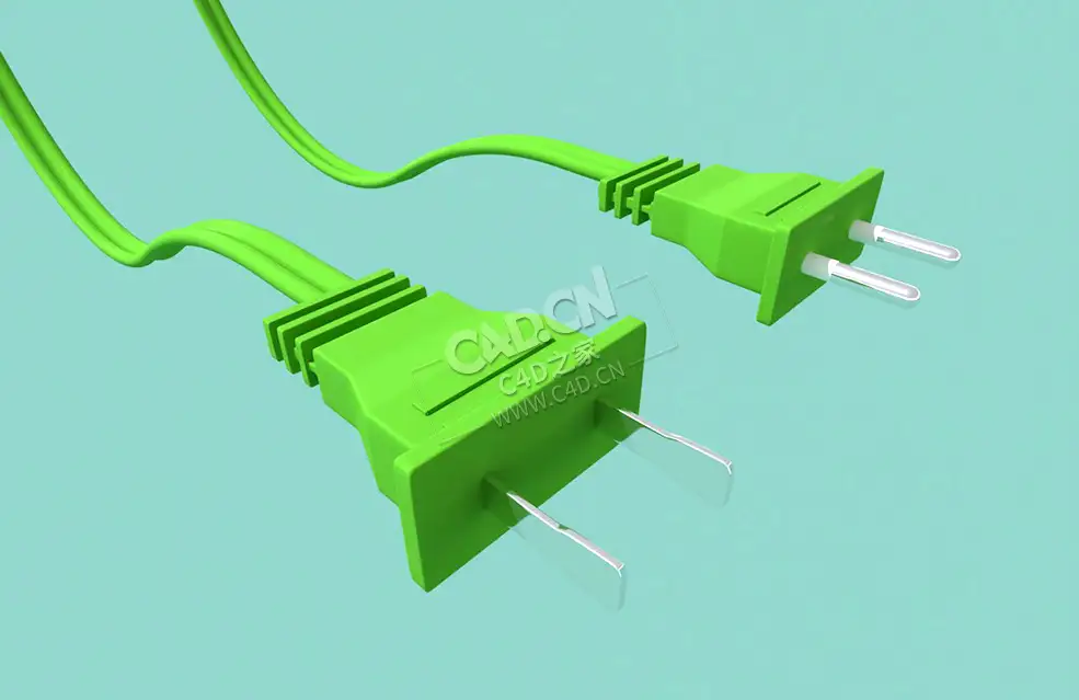 环保电力电插头C4D模型 Electric-Plug