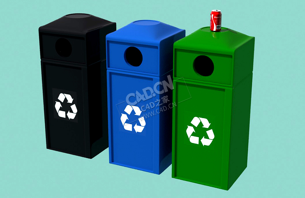 垃圾桶回收箱垃圾分类箱C4D模型 Recylce-Bins - C4D之家 - 14Recylce-Bins.jpg