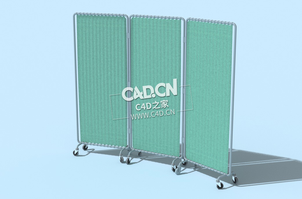 C4D医用隔断帘医疗器械模型下载 Curtains 3dmodel - C4D之家 - 3.jpg
