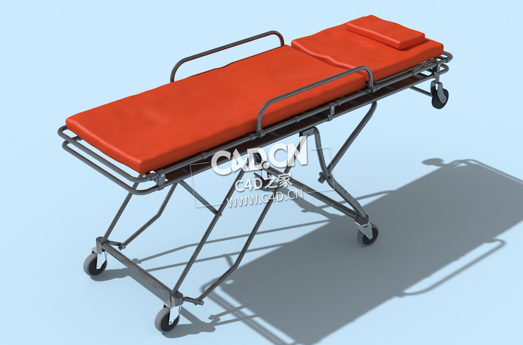 C4D救护车担架急救担架医疗器械模型下载 Emergency Stretcher 3dmodel - C4D之家 - 6.jpg