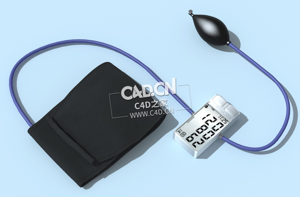C4D量血压心电监护仪血压袖带医疗器械模型下载 Blood-Pressure-Cuff 3dmodel - C4D之家 - 2.jpg