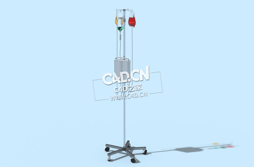 C4D输液架静脉滴注医疗器械模型下载 IV-Drip 3dmodel - C4D之家 - 9.jpg
