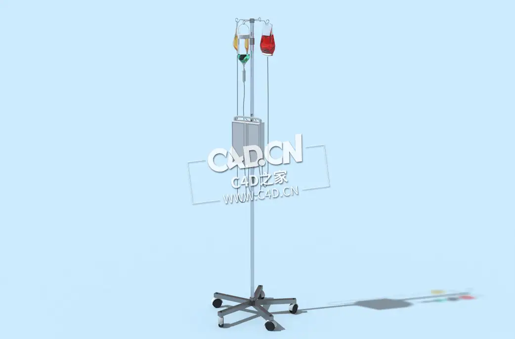 C4D输液架静脉滴注医疗器械模型下载 IV-Drip 3dmodel - C4D之家 - 9.jpg