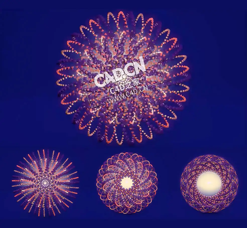 C4D+AE抽象艺术花环循环动画教程 Create a Flower Animation With Cinema 4D & AE