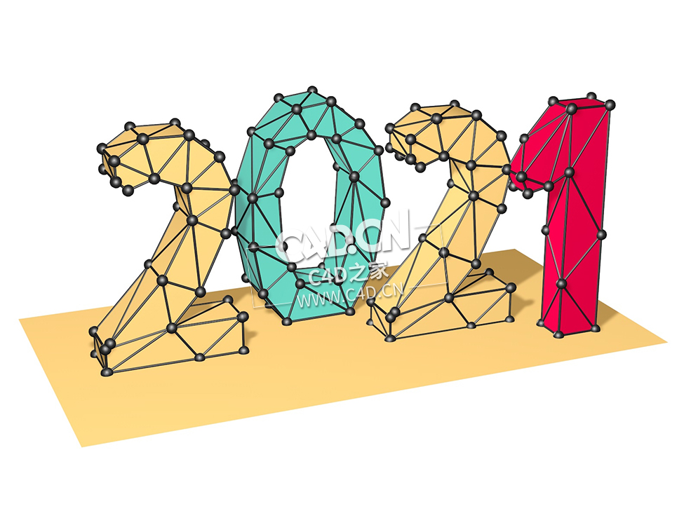 C4D艺术文字2021年立体文字 - C4D之家 - 01.jpg