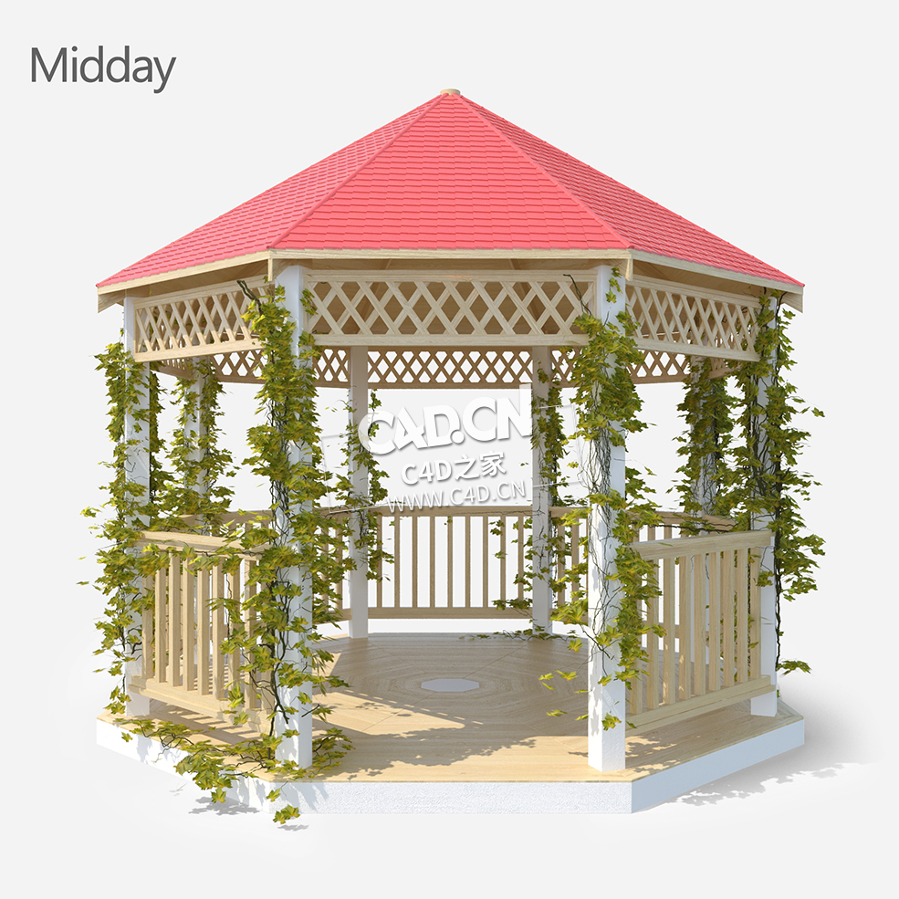 花园休闲凉亭C4D模型 gazebo - C4D之家 - 25.jpg