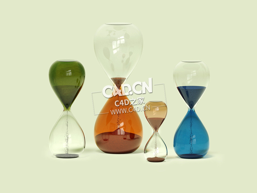 测量时间装置沙钟沙漏C4D模型Hay_Time