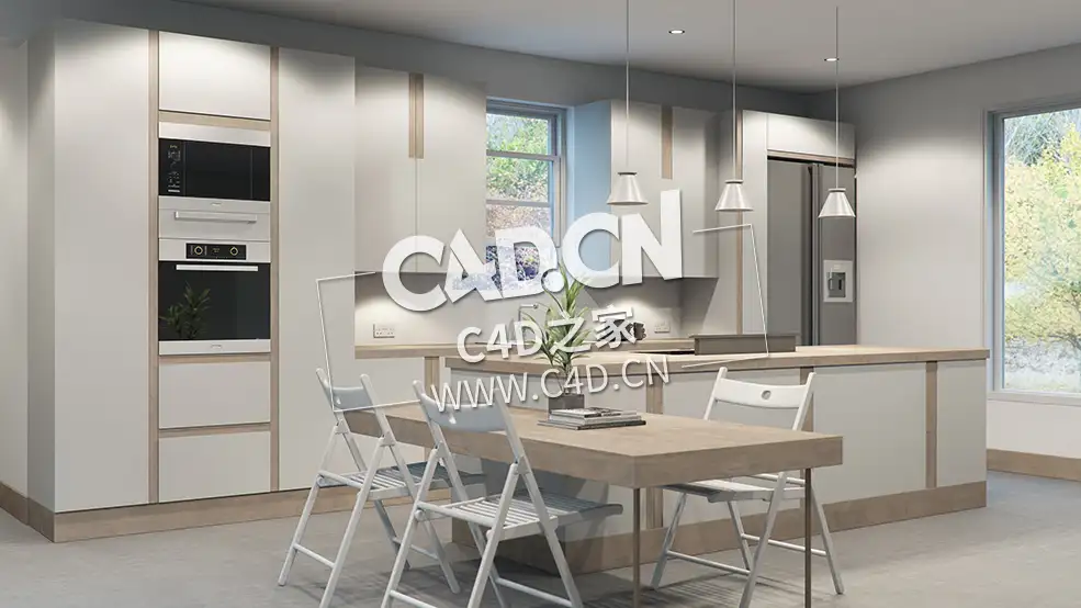 现代厨房C4D模型JIREH3D KITCHEN - C4D之家 - 28.jpg