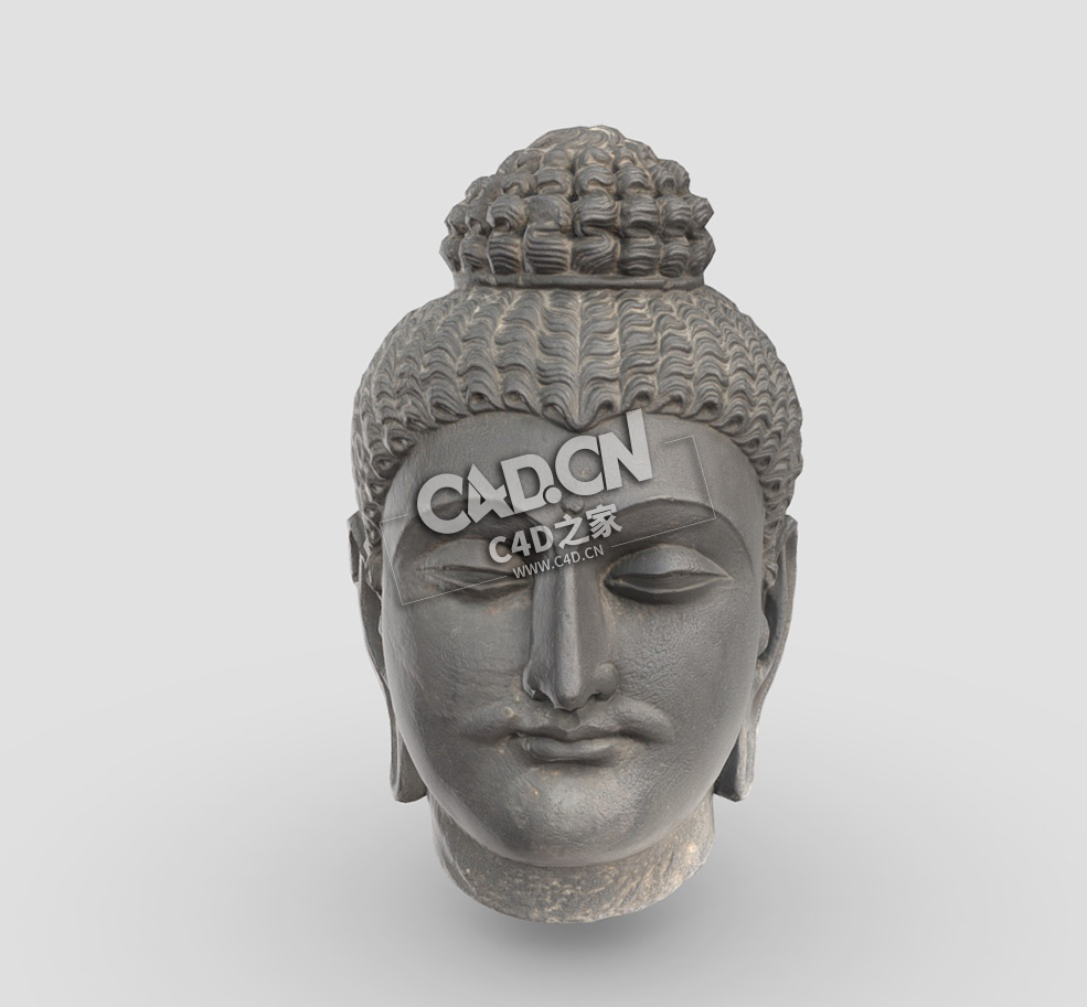 佛陀头像佛像雕塑C4D模型下载 Head Of Buddha - Optimised Re-Upload