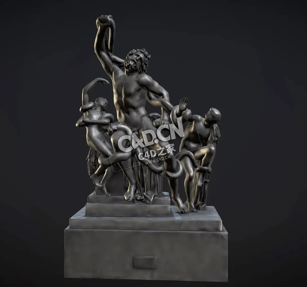 古希腊《拉奥孔和他的儿子们》人物雕塑C4D模型下载 Laocoon and His Sons
