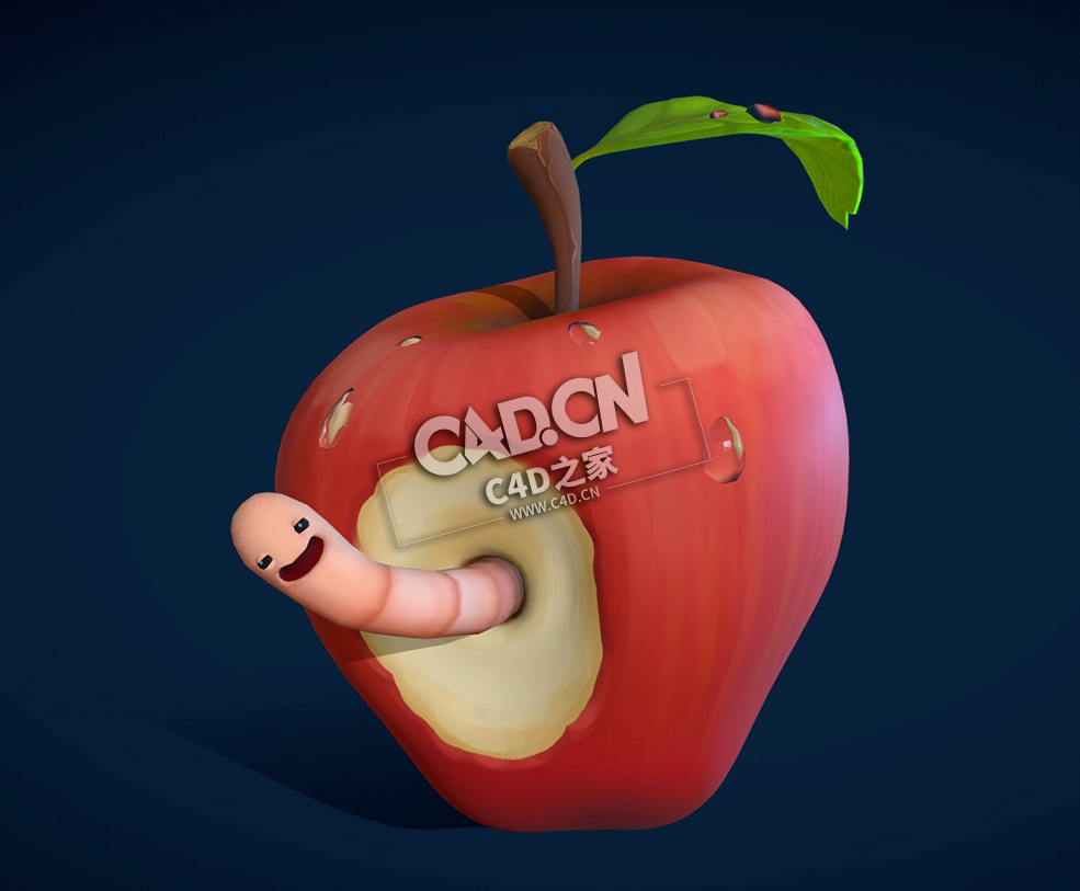卡通苹果虫子动画C4D模型下载 Hello There - C4D之家 - 54.jpg