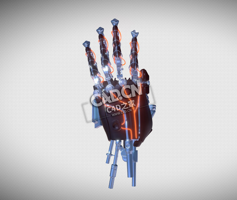 机械手C4D模型下载 Mechanical Hand WIP
