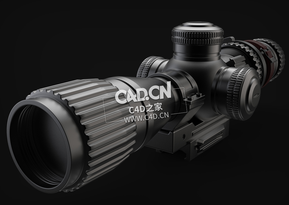 光学瞄准装置狙击枪瞄准镜C4D模型Sniper_scope