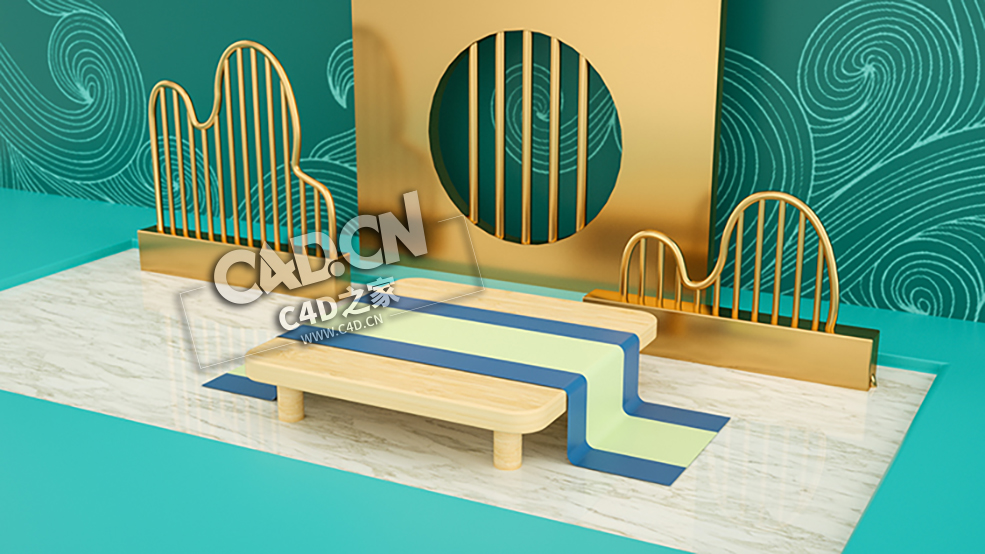 清新中式风格卡通展台C4D电商工程模型下载 E-commerce Poster project - C4D之家 - 040.jpg