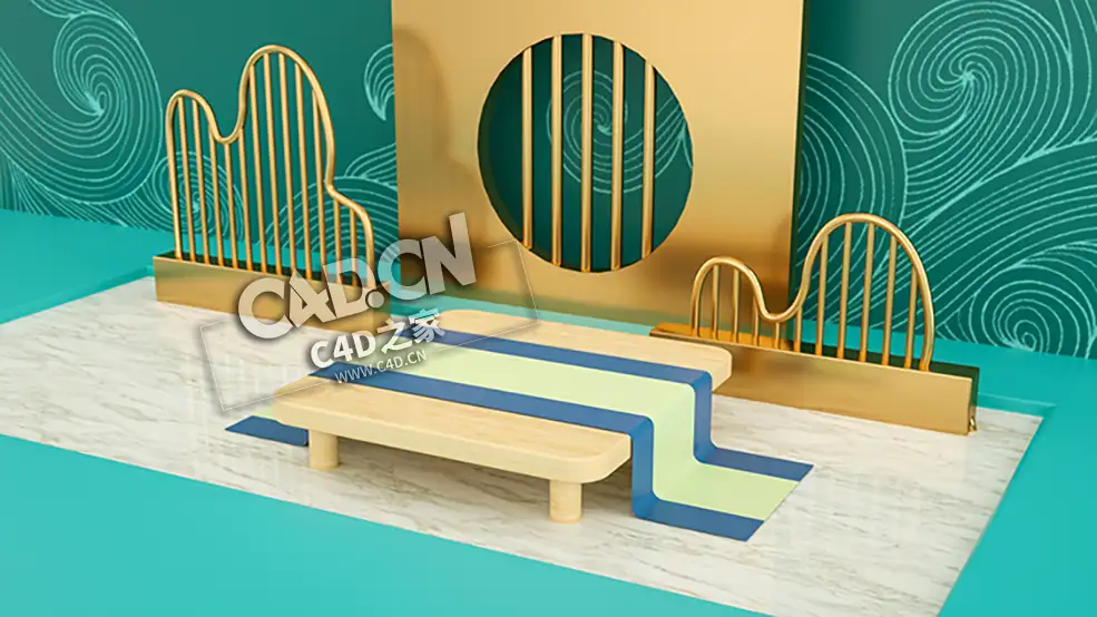清新中式风格卡通展台C4D电商工程模型下载 E-commerce Poster project - C4D之家 - 040.jpg