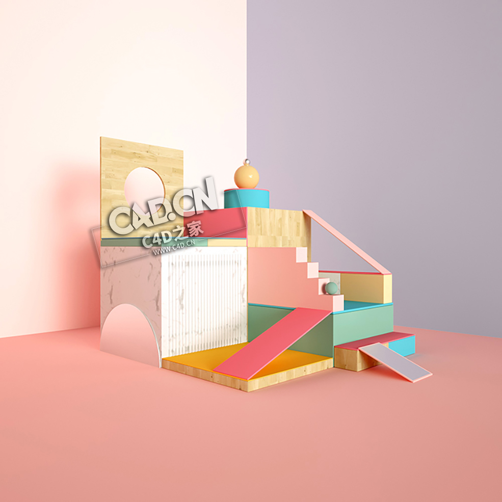 几何体模型搭建电商卡通三维场景C4D工程模型下载 E-commerce Poster project - C4D之家 - 042.jpg