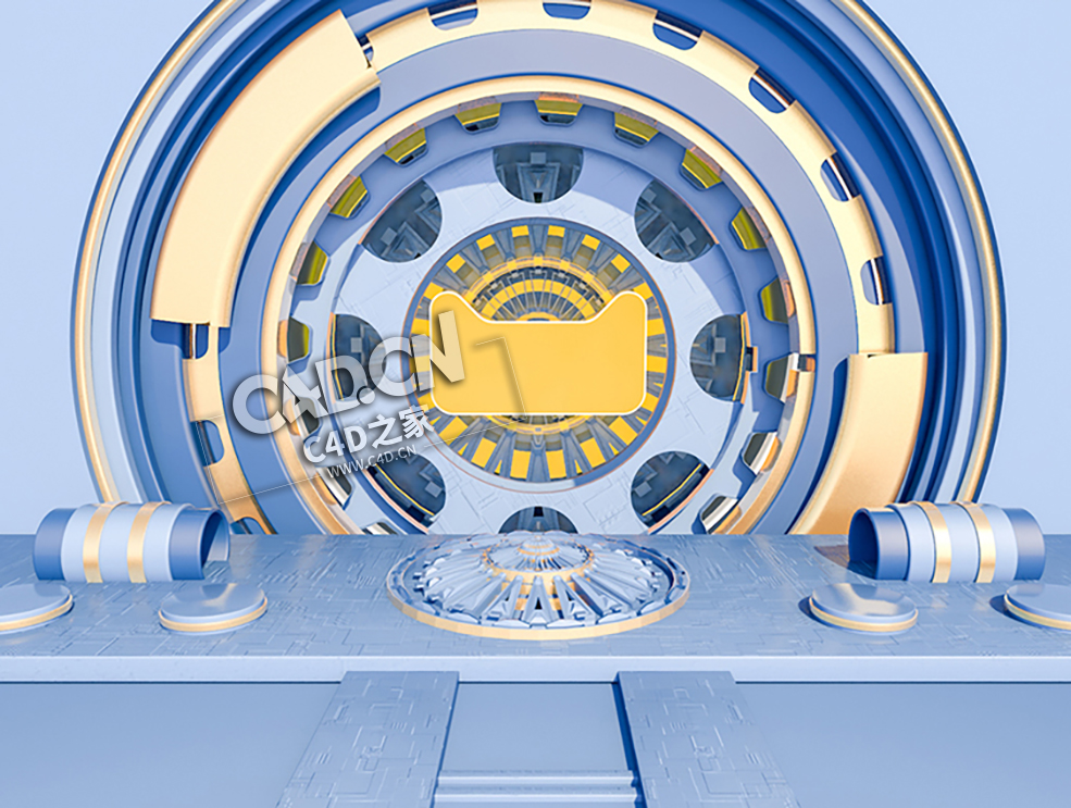 科幻天猫商品展示背景海报C4D电商工程模型下载 E-commerce Poster project