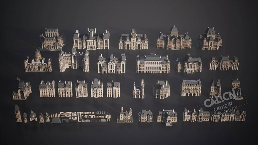 巴黎罗马伦敦标志性城市建筑新古典主义风格房屋C4D模型 Kitbash3D – Art Nouveau - C4D之家 - 21110759218.jpg
