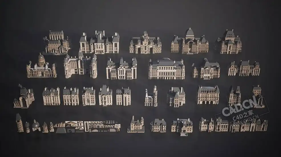 巴黎罗马伦敦标志性城市建筑新古典主义风格房屋C4D模型 Kitbash3D – Art Nouveau - C4D之家 - 21110759218.jpg
