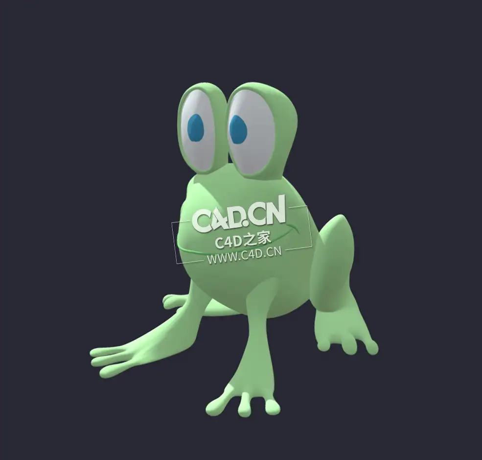 卡通青蛙C4D模型 Cartoon Frog