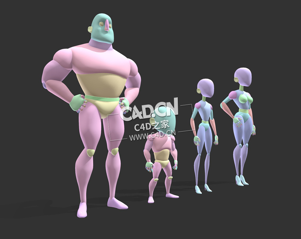 可爱的一家卡通人物C4D模型 Chloe Franck - Incredibles Proportions - C4D之家 - 19.jpg