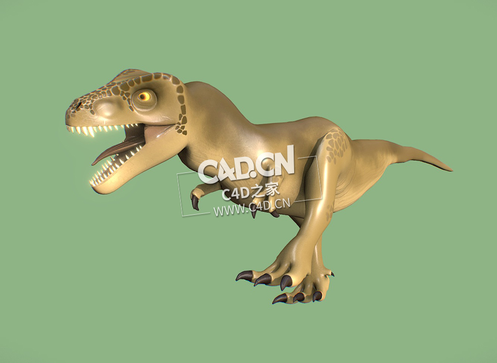 卡通恐龙暴龙霸王龙C4D模型 Cartoon Trex