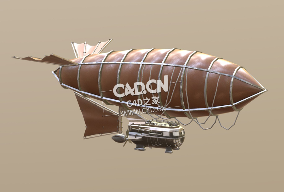 蒸汽朋克飞艇C4D模型 dirigible steampunk - C4D之家 - 33.jpg