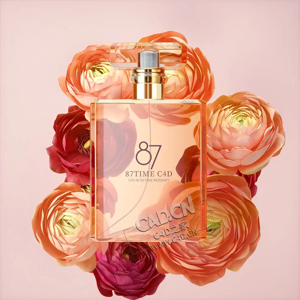 C4D OCTANE香水鲜花中文案例录屏 - 87TIME出品 含工程文件 - C4D之家 - 87香水-牡丹花-01.jpg