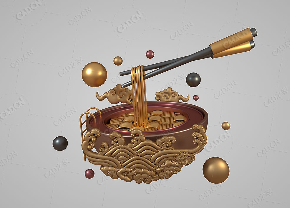 面食文化中国风云朵筷子