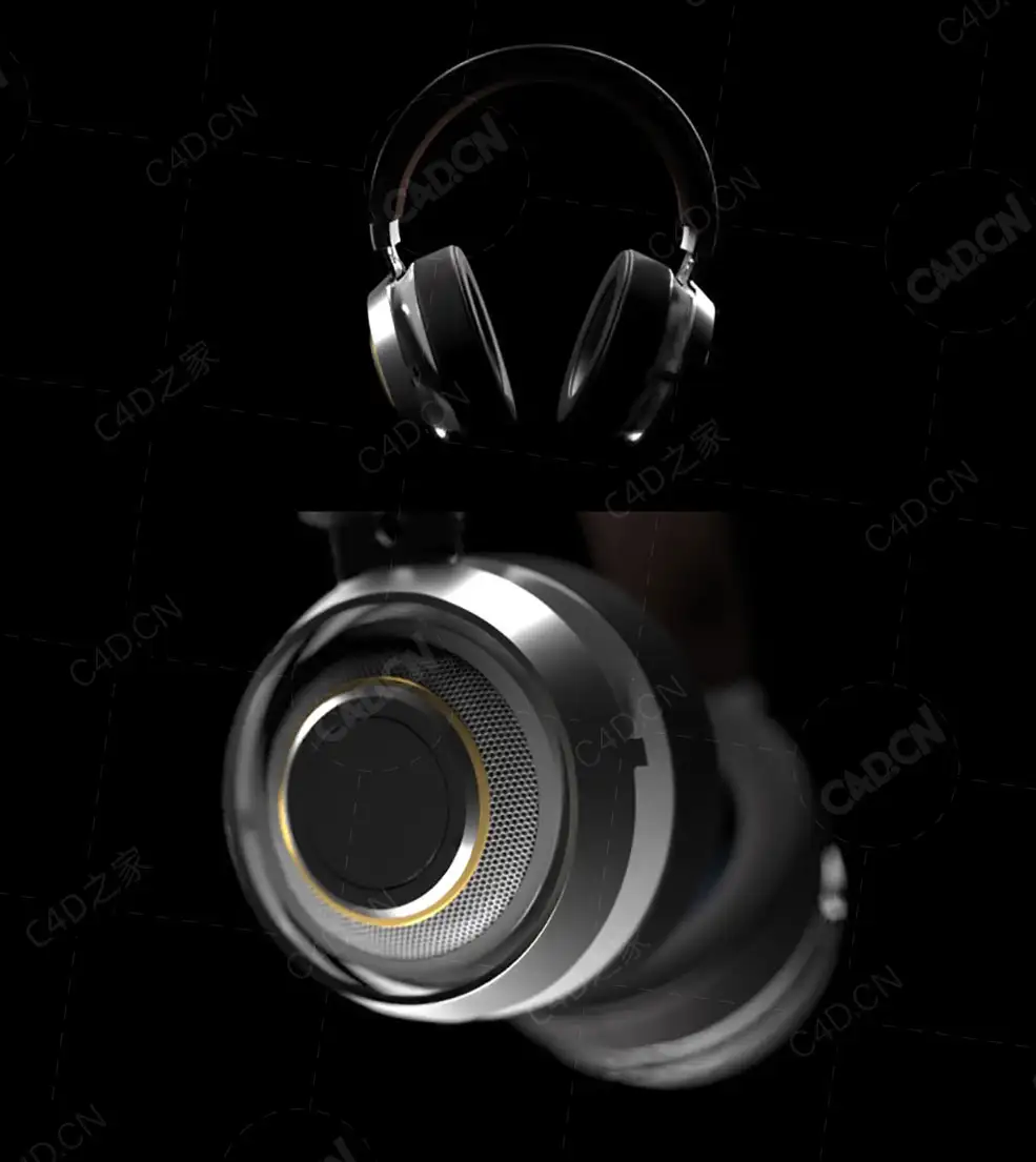专业头戴式耳机模型Redshift渲染 Audifonos