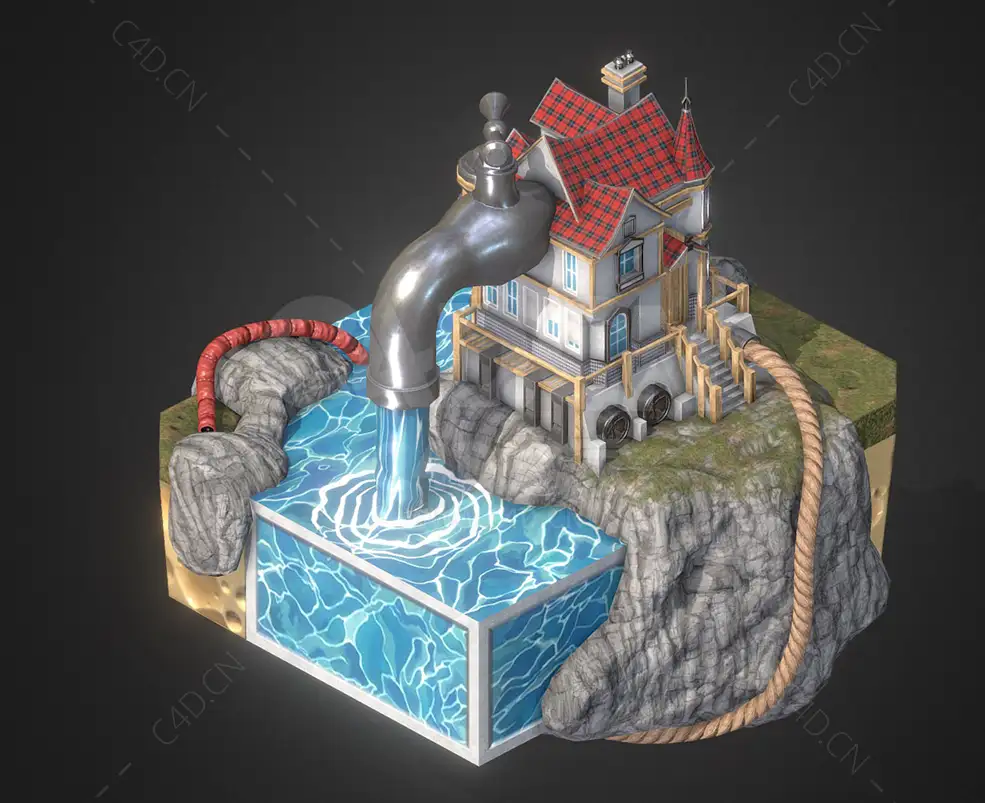 卡通水龙头房子建筑 House_Tap_Cartoon - C4D之家 - 12.jpg