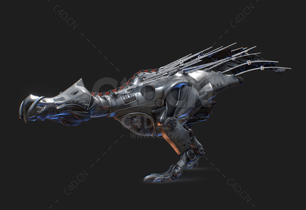 科幻机械鸟 Mechanical Graboid Ass Blaster - Crawling - C4D之家 - 30.jpg
