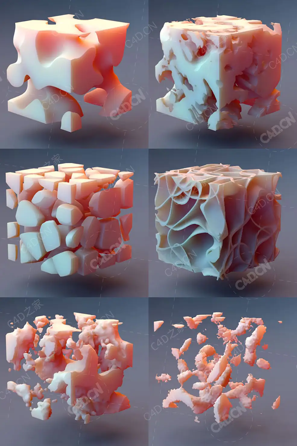 C4D物体腐蚀材质噪波变形动画生成插件CodeVonc Proc3durale For Cinema 4D R18-R25