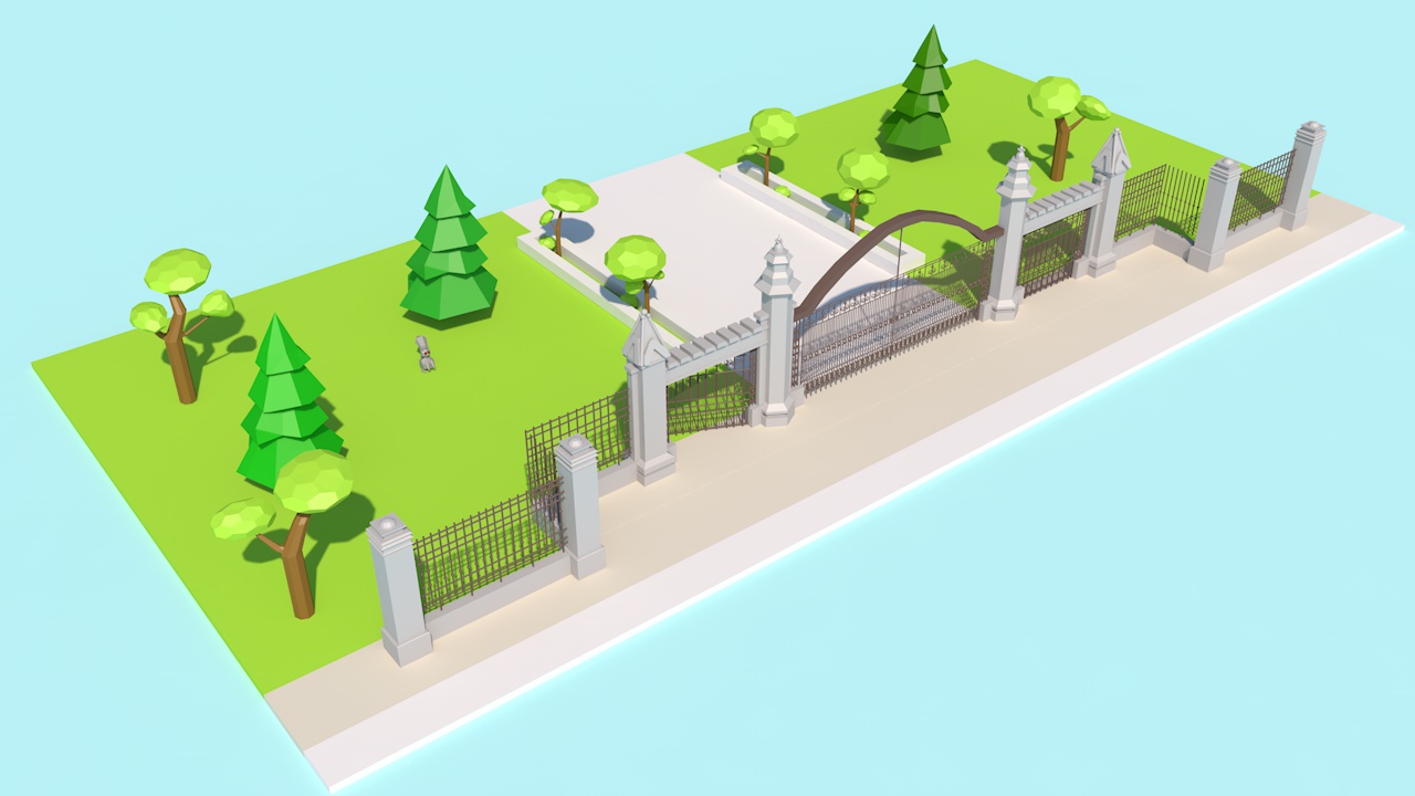 c4d草地铁门 - C4D之家 - 门口2.jpg