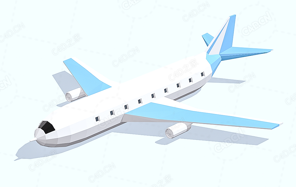 低面多边形飞机 Airplane - C4D之家 - 08.jpg