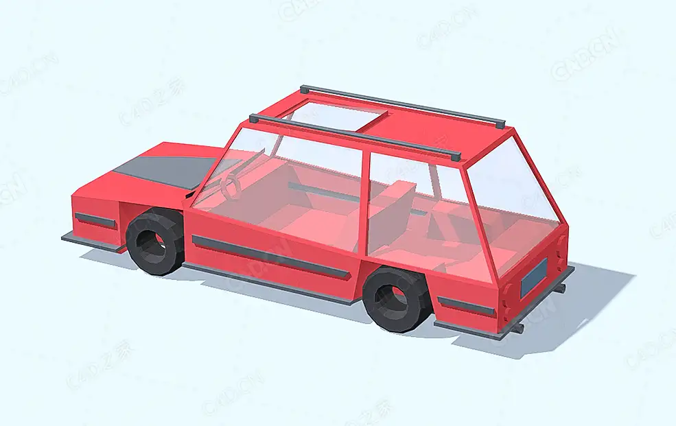 低面多边形汽车 Car 3 - C4D之家 - 20.jpg