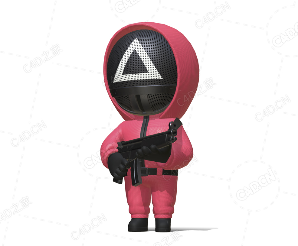 端枪的鱿鱼游戏角色 squid-game-pinksoldier-triangle - C4D之家 - 24.jpg
