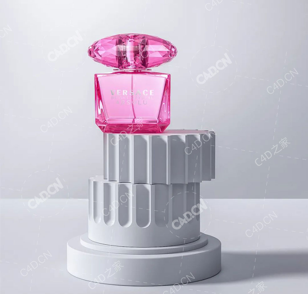 罗马柱上的香水瓶C4D OC渲染模型