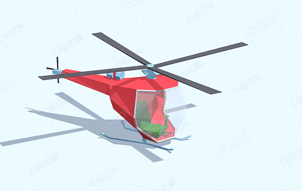 低面多边形直升机 Helicopter - C4D之家 - 38.jpg