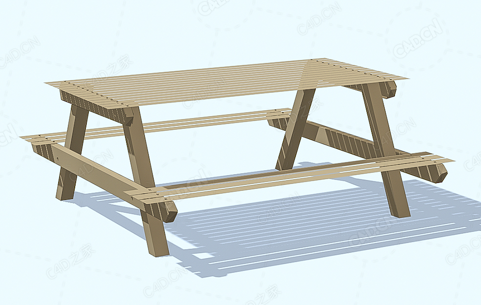 低面多边形野餐桌 Picnic Table - C4D之家 - 58.jpg