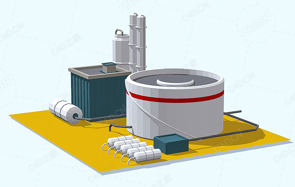 低面多边形炼油厂 Refinery - C4D之家 - 59.jpg