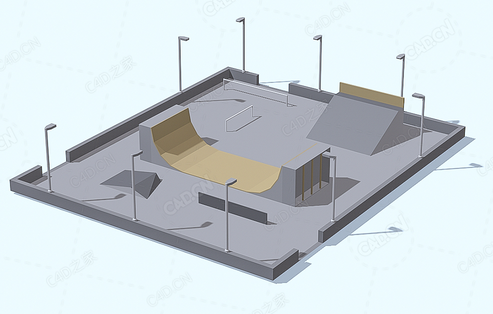 低面多边形滑板公园 Skatepark - C4D之家 - 68.jpg