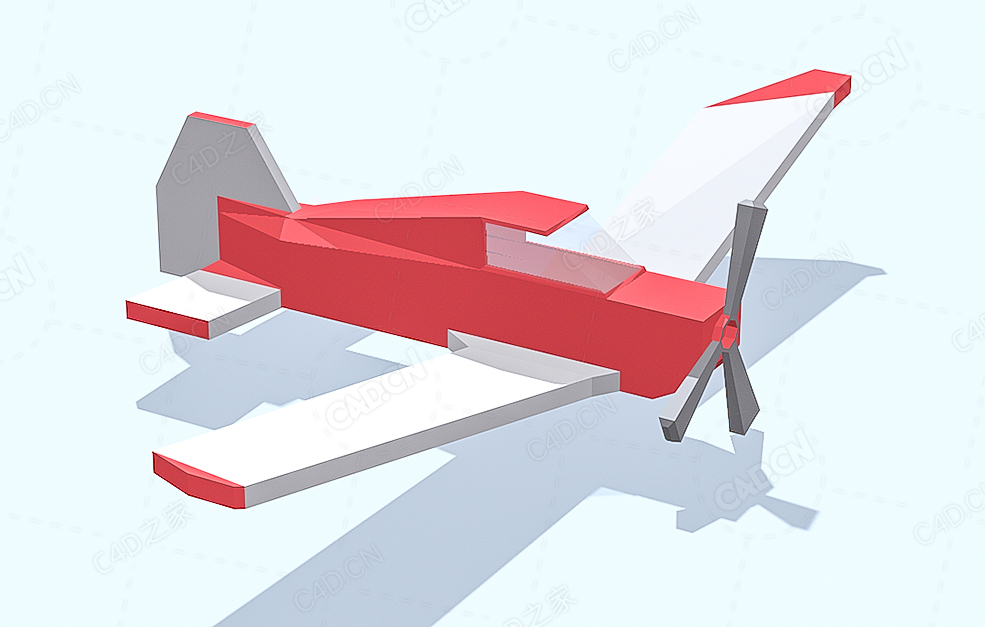 低面多边形小型飞机 Small Airplane - C4D之家 - 70.jpg